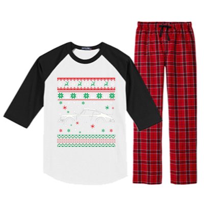 911 Silhouette Ugly Christmas Car Lover Funny Gift Cute Gift Raglan Sleeve Pajama Set