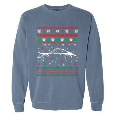 911 Silhouette Ugly Christmas Car Lover Funny Gift Cute Gift Garment-Dyed Sweatshirt