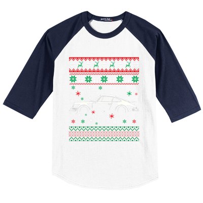 911 Silhouette Ugly Christmas Car Lover Funny Gift Cute Gift Baseball Sleeve Shirt