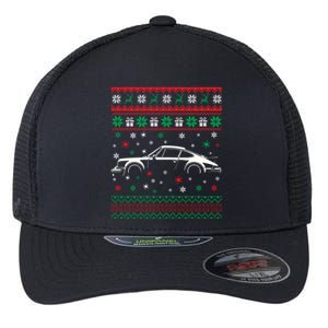 911 Silhouette Ugly Christmas Car Lover Funny Gift Cute Gift Flexfit Unipanel Trucker Cap