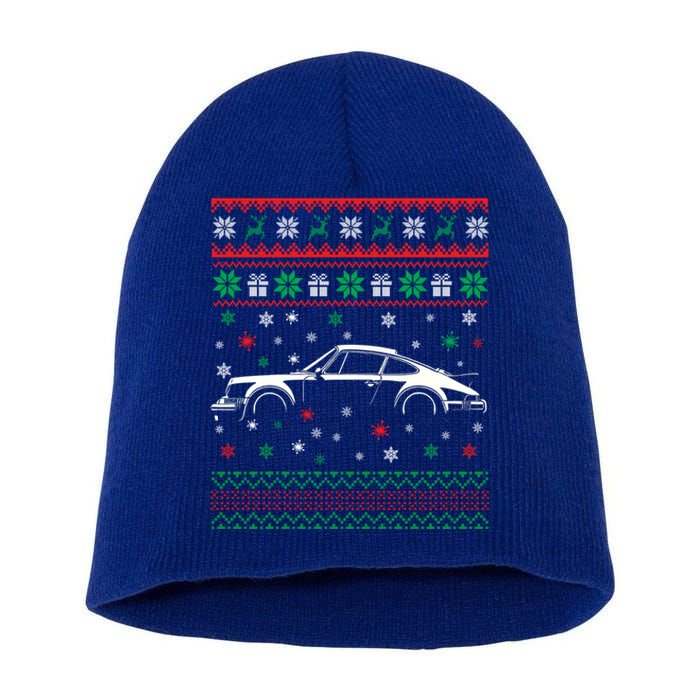 911 Silhouette Ugly Christmas Car Lover Funny Gift Cute Gift Short Acrylic Beanie