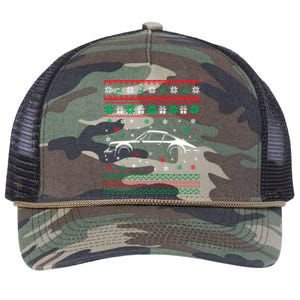 911 Silhouette Ugly Christmas Car Lover Funny Gift Cute Gift Retro Rope Trucker Hat Cap