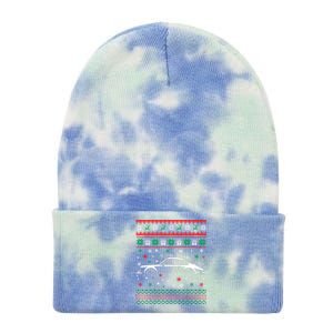 911 Silhouette Ugly Christmas Car Lover Funny Gift Cute Gift Tie Dye 12in Knit Beanie