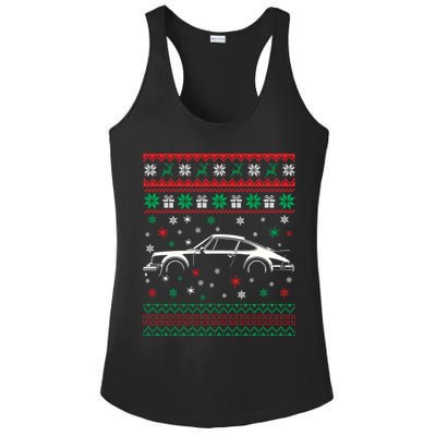 911 Silhouette Ugly Christmas Car Lover Gifts Swea Ladies PosiCharge Competitor Racerback Tank