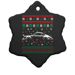 911 Silhouette Ugly Christmas Car Lover Gifts Swea Ceramic Star Ornament