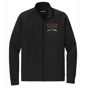 911 Silhouette Ugly Christmas Car Lover Gifts Swea Stretch Full-Zip Cadet Jacket