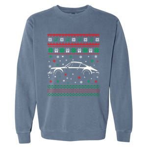 911 Silhouette Ugly Christmas Car Lover Gifts Swea Garment-Dyed Sweatshirt