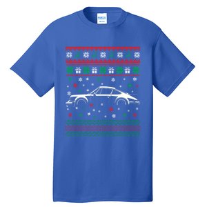 911 Silhouette Ugly Christmas Car Lover Gifts Swea Tall T-Shirt