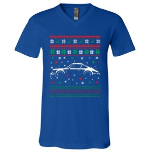 911 Silhouette Ugly Christmas Car Lover Gifts Swea V-Neck T-Shirt