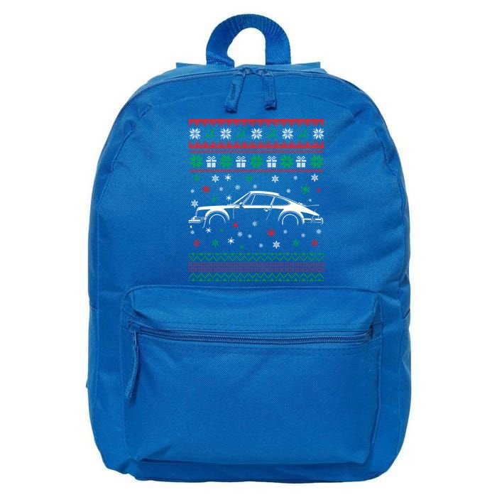 911 Silhouette Ugly Christmas Car Lover Gifts Swea 16 in Basic Backpack