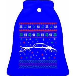 911 Silhouette Ugly Christmas Car Lover Gifts Swea Ceramic Bell Ornament