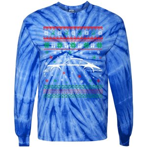 911 Silhouette Ugly Christmas Car Lover Gifts Swea Tie-Dye Long Sleeve Shirt