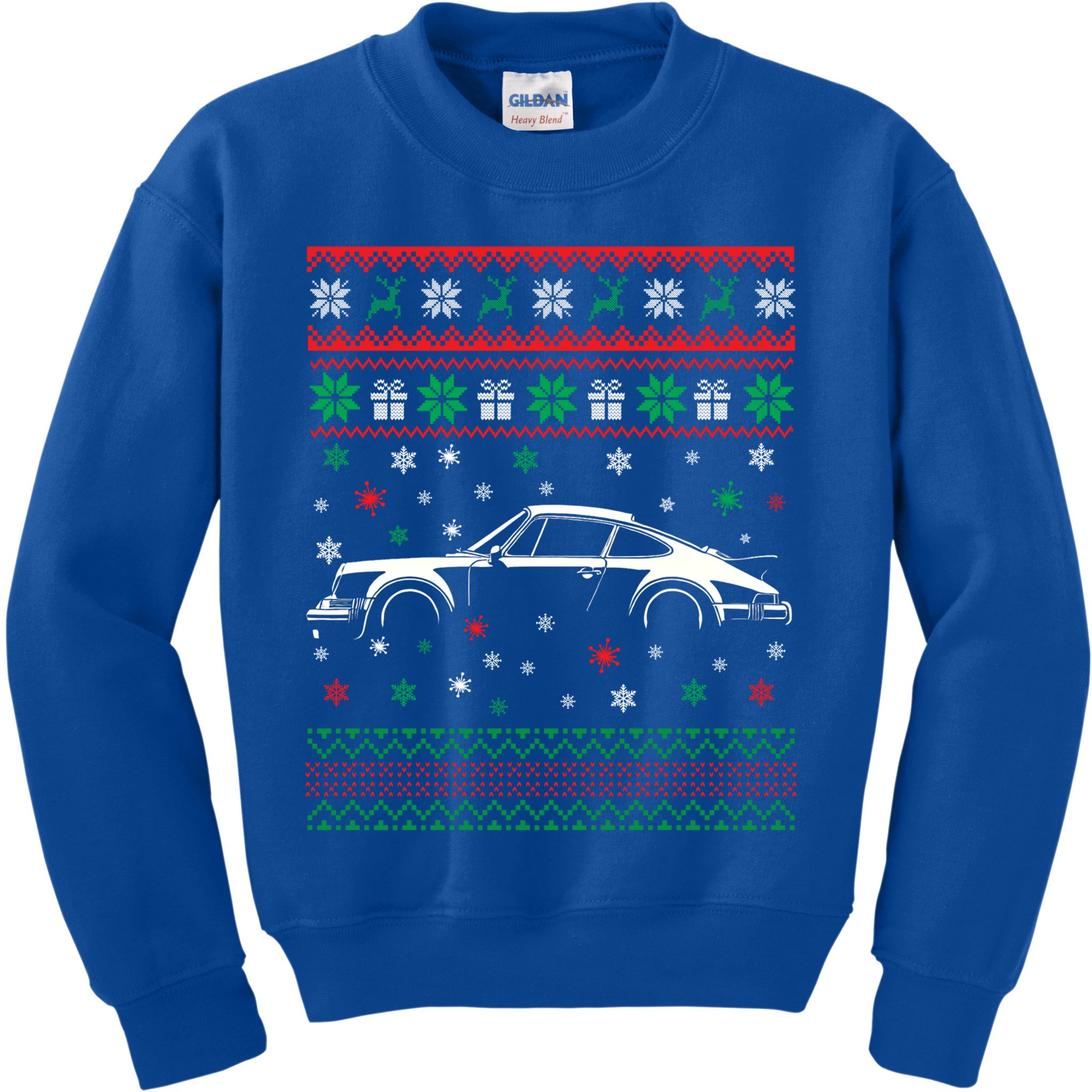 911 Silhouette Ugly Christmas Car Lover Gifts Swea Kids Sweatshirt