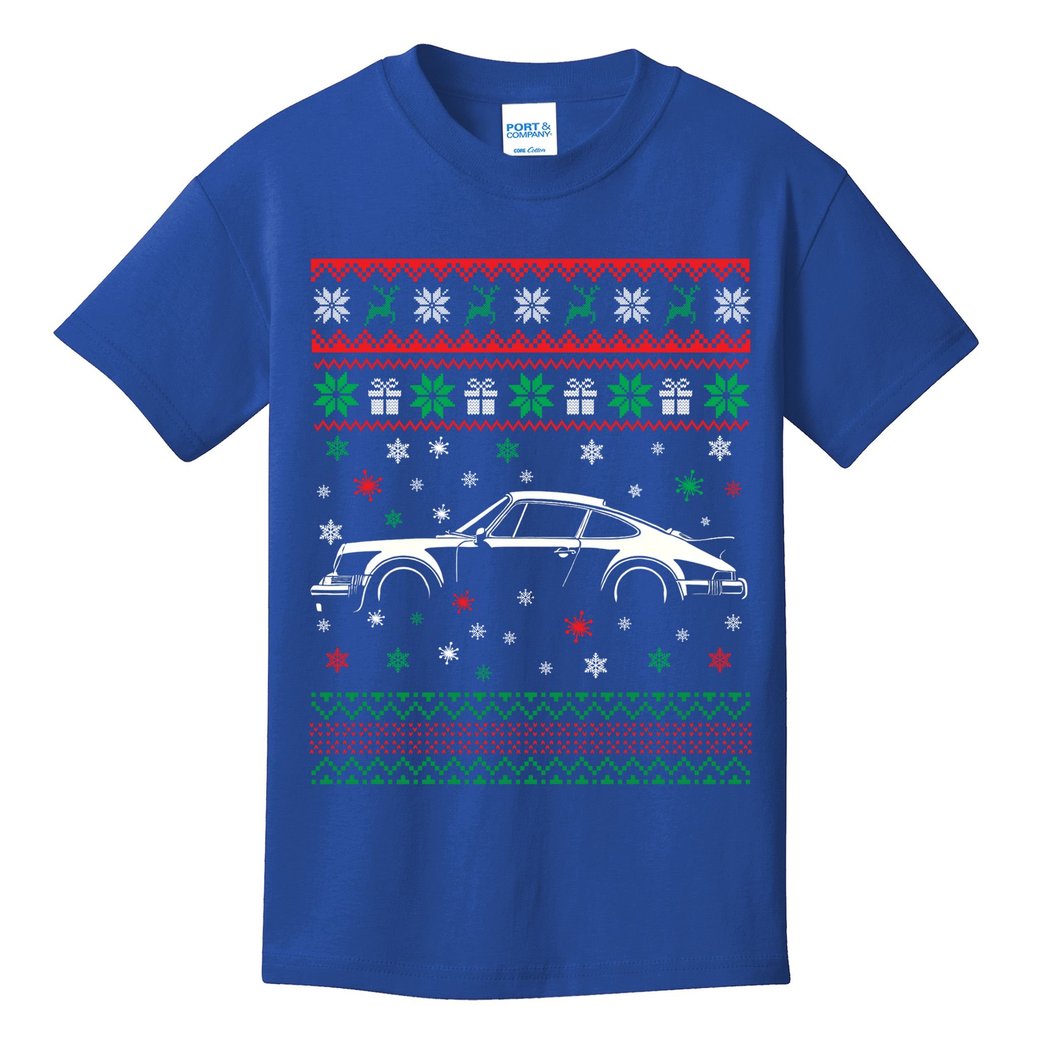 911 Silhouette Ugly Christmas Car Lover Gifts Swea Kids T-Shirt