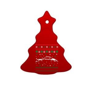 911 Silhouette Ugly Christmas Car Lover Gifts Swea Ceramic Tree Ornament