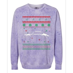 911 Silhouette Ugly Christmas Sweater Car Lover Gifts Colorblast Crewneck Sweatshirt