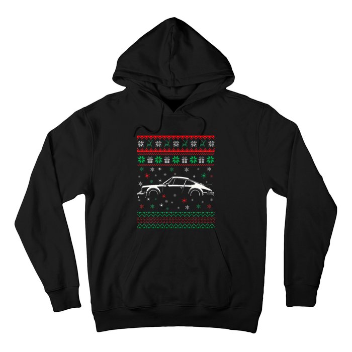 911 Silhouette Ugly Christmas Sweater Car Lover Gifts Hoodie