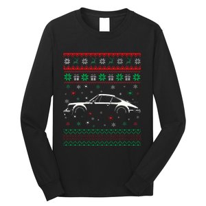 911 Silhouette Ugly Christmas Sweater Car Lover Gifts Long Sleeve Shirt