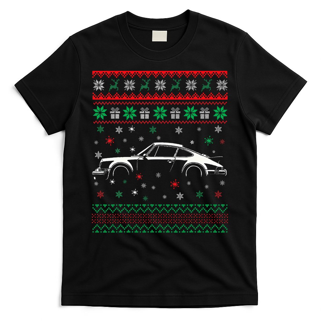 911 Silhouette Ugly Christmas Sweater Car Lover Gifts T-Shirt