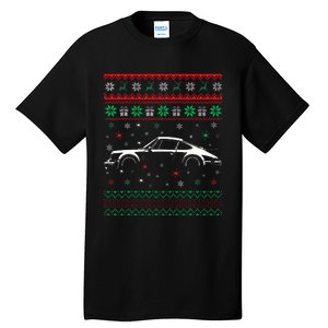 911 Silhouette Ugly Christmas Sweater Car Lover Gifts Tall T-Shirt