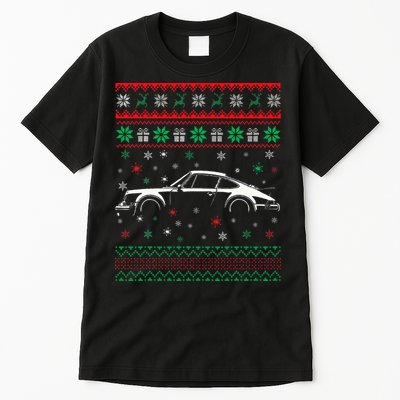 911 Silhouette Ugly Christmas Sweater Car Lover Gifts Tall T-Shirt