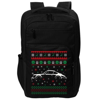 911 Silhouette Ugly Christmas Sweater Car Lover Gifts Impact Tech Backpack