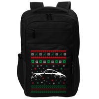 911 Silhouette Ugly Christmas Sweater Car Lover Gifts Impact Tech Backpack
