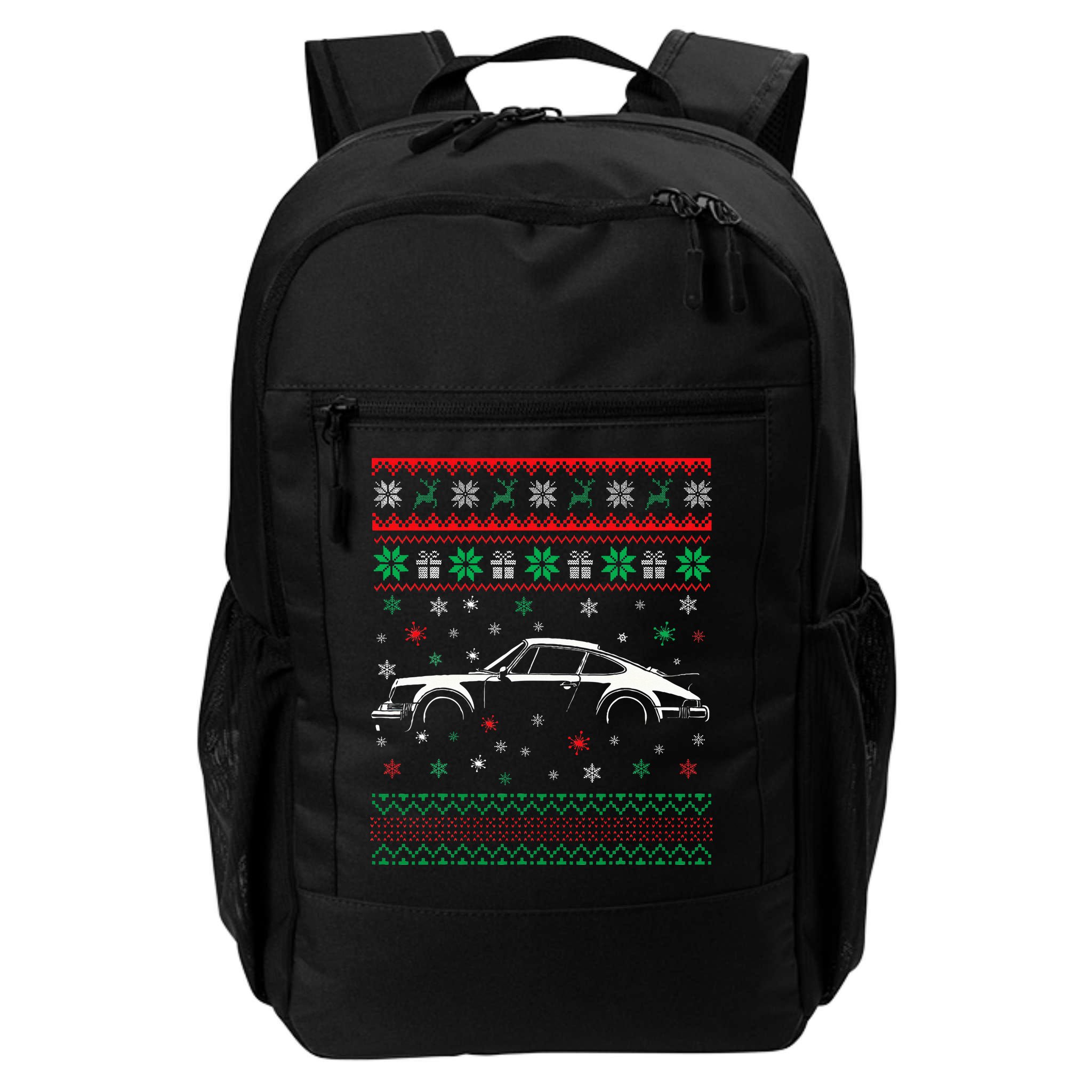 911 Silhouette Ugly Christmas Sweater Car Lover Gifts Backpack