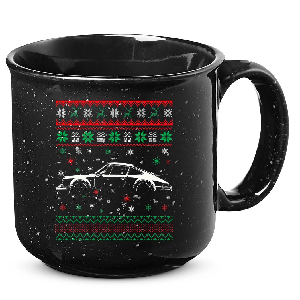 911 Silhouette Ugly Christmas Sweater Car Lover Gifts 15oz Campfire Ceramic Mug