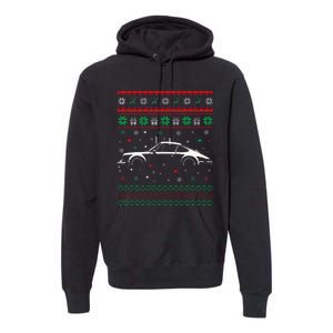 911 Silhouette Ugly Christmas Sweater Car Lover Gifts Premium Hoodie