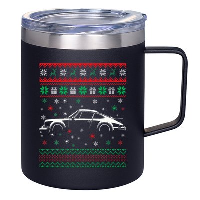 911 Silhouette Ugly Christmas Sweater Car Lover Gifts 12oz Stainless Steel Coffee Mug