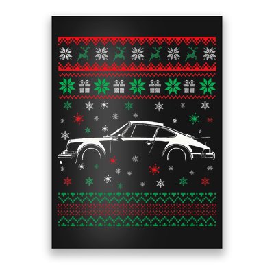 911 Silhouette Ugly Christmas Sweater Car Lover Gifts Poster