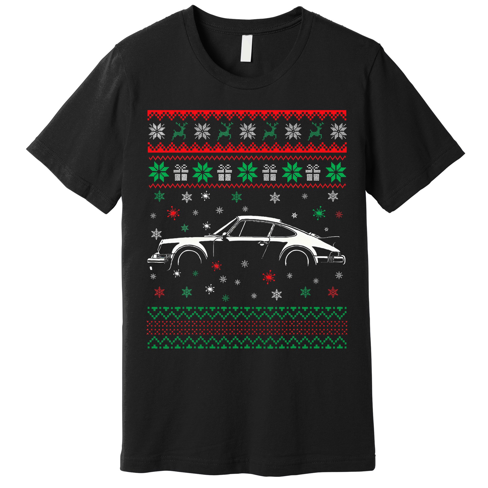 911 Silhouette Ugly Christmas Sweater Car Lover Gifts Premium T-Shirt