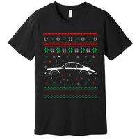 911 Silhouette Ugly Christmas Sweater Car Lover Gifts Premium T-Shirt