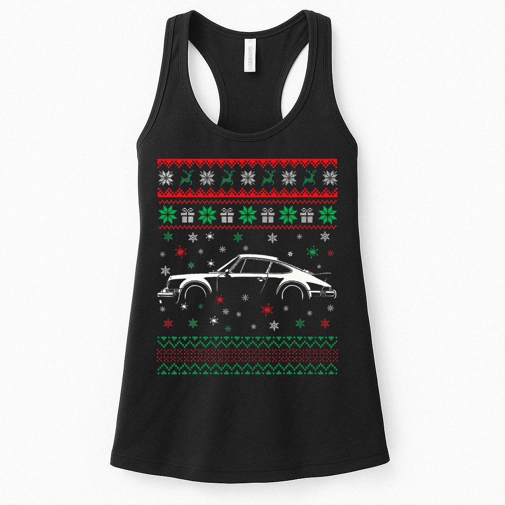 911 Silhouette Ugly Christmas Sweater Car Lover Gifts Womens Tank Top