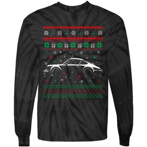 911 Silhouette Ugly Christmas Sweater Car Lover Gifts Tie-Dye Long Sleeve Shirt