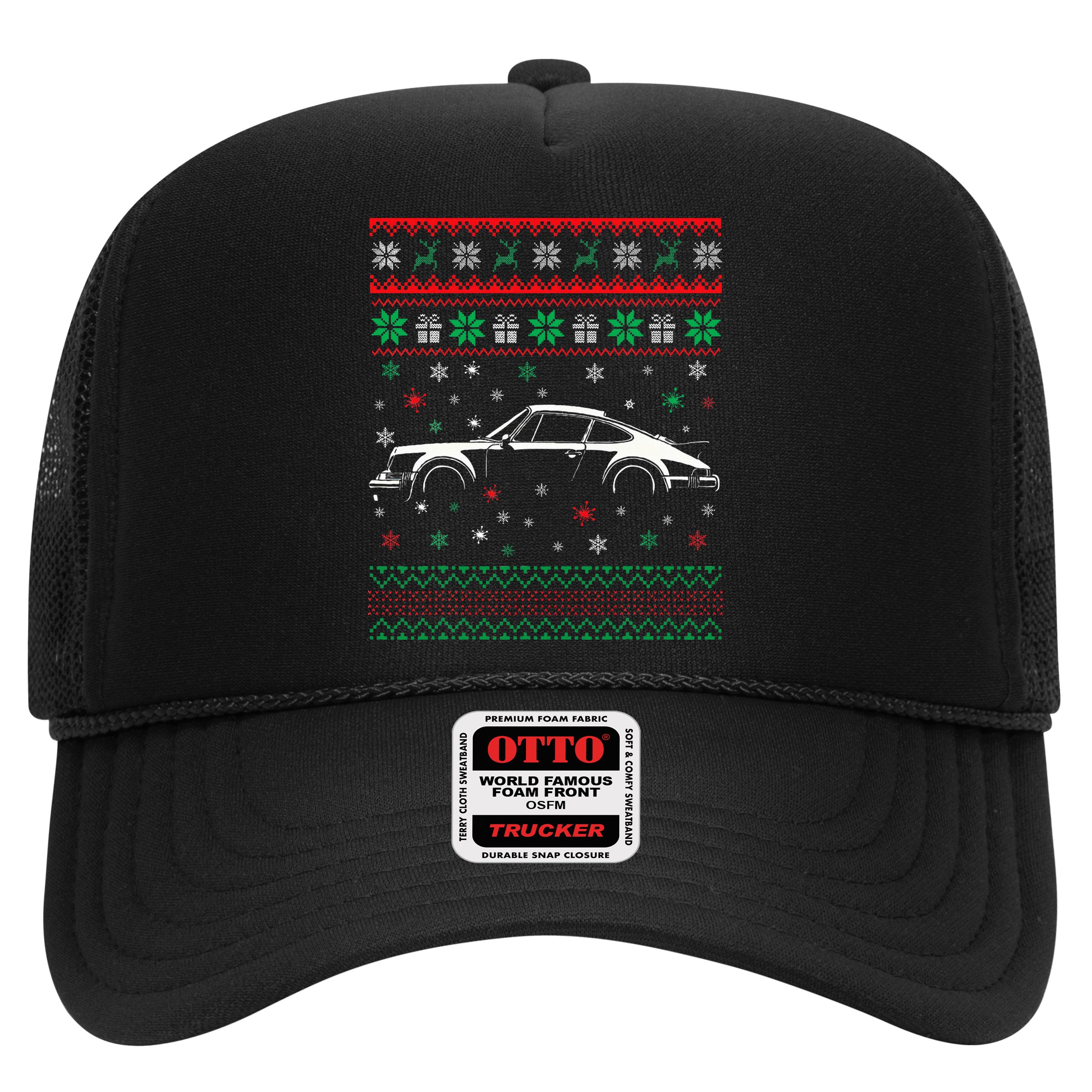 911 Silhouette Ugly Christmas Sweater Car Lover Gifts Hat