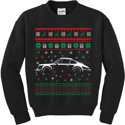 911 Silhouette Ugly Christmas Sweater Car Lover Gifts Kids Sweatshirt