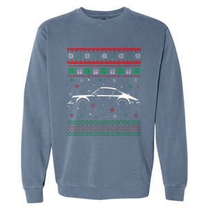 911 Silhouette Ugly Christmas Sweater Car Lover Gifts Garment-Dyed Sweatshirt