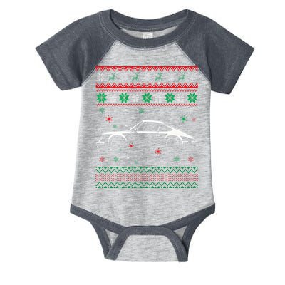 911 Silhouette Ugly Christmas Sweater Car Lover Gifts Infant Baby Jersey Bodysuit