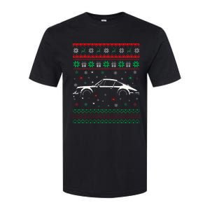 911 Silhouette Ugly Christmas Sweater Car Lover Gifts Softstyle CVC T-Shirt