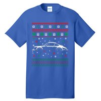 911 Silhouette Ugly Christmas Car Lover Funny Gift Tall T-Shirt