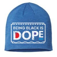 90s Style Vintaged Being Black Is Dope Distressed Gift Sustainable Beanie