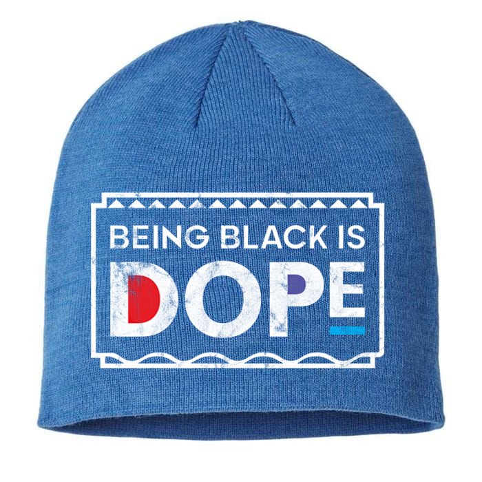 90s Style Vintaged Being Black Is Dope Distressed Gift Sustainable Beanie