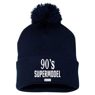 90S Supermodel Vintage Trendy Pom Pom 12in Knit Beanie