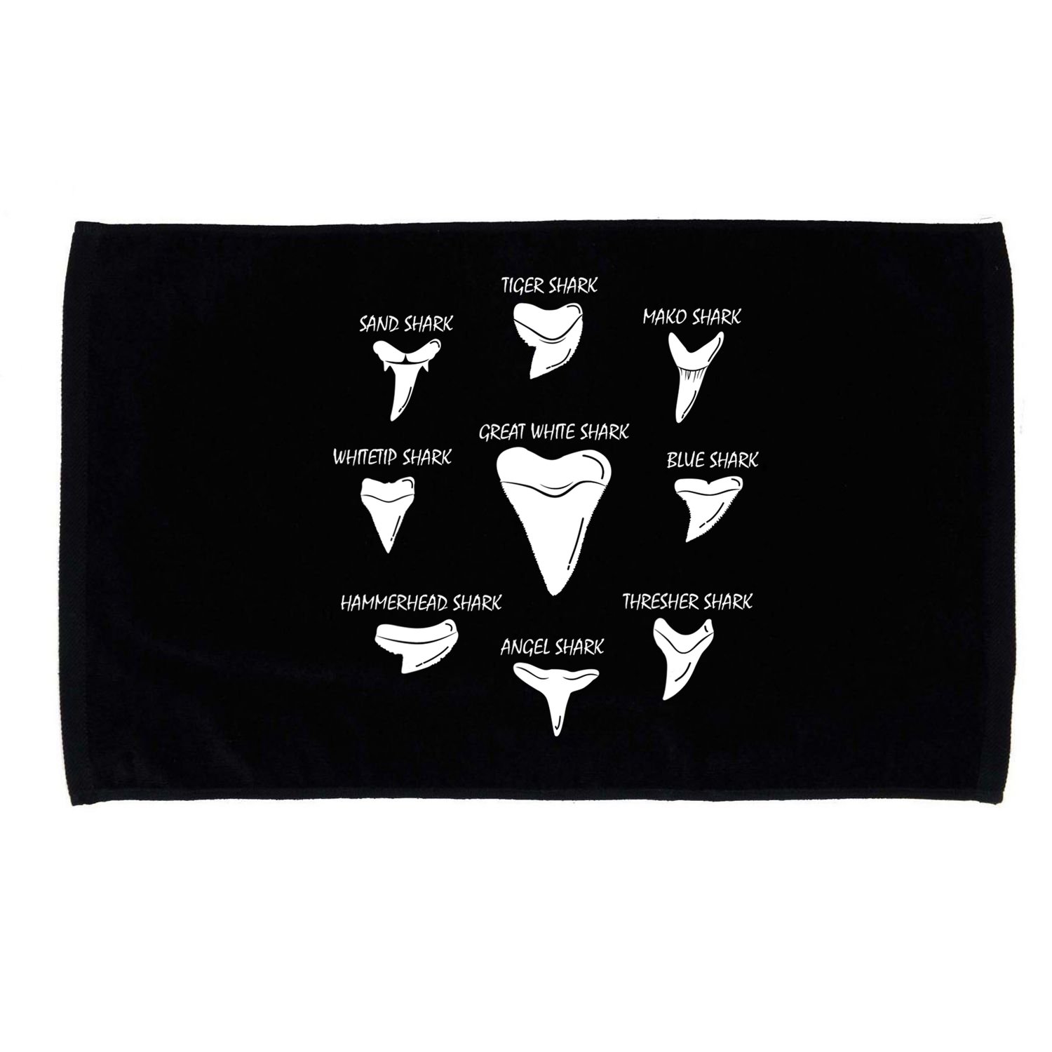 9 Types Of Sharks Teeth Species Biology Life Tooth Collector Microfiber Hand Towel