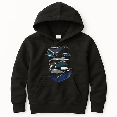 9 Types Of Whales Shirt Whale Breeds Species Whale Kids Hoodie