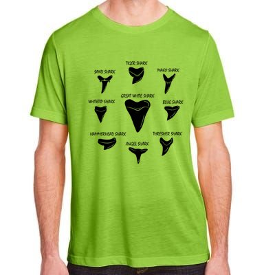 9 Types Of Sharks Teeth Species Biology Life Tooth Collector Gift Adult ChromaSoft Performance T-Shirt