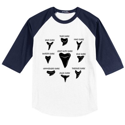 9 Types Of Sharks Teeth Species Biology Life Tooth Collector Gift Baseball Sleeve Shirt