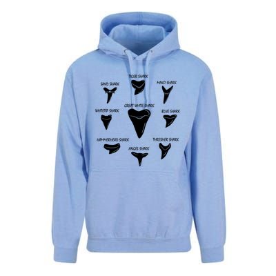 9 Types Of Sharks Teeth Species Biology Life Tooth Collector Gift Unisex Surf Hoodie